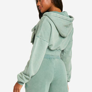 Sweat à capuche pour femme d'hiver, respirant et à séchage rapide, avec logo personnalisé sur le devant, longueur standard, polyester/coton - Product Image 3