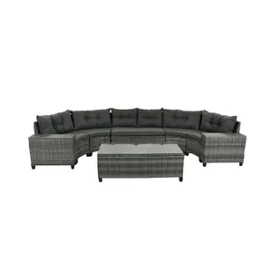 High quality Rattan Couch Lounge Setting Set Outdoor Corner Sofa Set for outdoor furniture for sale export from Vietnam