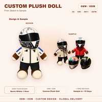 Ours en peluche personnalisé CE CPC, mascotte sur mesure, animal en peluche avec casque de moto, 30 cm, fabrication OEM, créez le vôtre