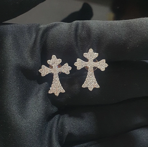 ต่างหูแบบคลาสสิคทรงกากบาท ประดับเพชรโมอิสซาไนต์ VVS เงินแท้ 925 สไตล์ฮิปฮอป สำหรับผู้หญิง - Product Image 5