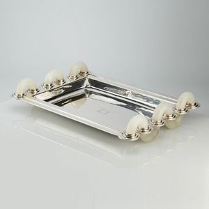 High Quality Casted Metal Serving Tray Modern Luxury Nickel Finish Ramadan Home & Hotel <b>Decor</b> with Custom Logo and Fast Delivery - Product Image 4