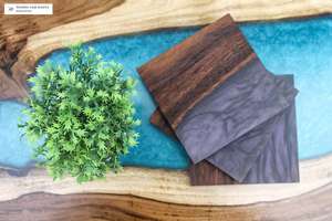 Sous-verre carré en bois vintage avec résine à prix raisonnable utilisé dans la cuisine meilleure qualité - Product Image 3