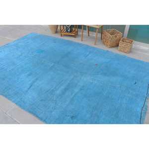 Alfombra Turca Vintage Grande de 6.2x10.5 pies, Alfombra de Lana Abstracta Azul y Roja - Product Image 3