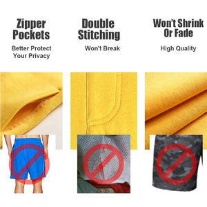 Buena calidad al por mayor de los hombres de lana corto de color amarillo de algodón poliéster hecho Jogging correr al aire libre pantalones cortos para adultos - Product Image 4