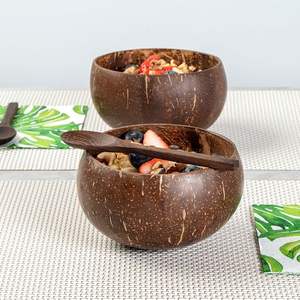 ชามมะพร้าวทำด้วยมือเป็นมิตรต่อสิ่งแวดล้อมพร้อมเทคนิคย่อยสลายได้ทางชีวภาพสไตล์วินเทจออกแบบได้ตามต้องการสำหรับตกแต่งตามต้องการ - Product Image 5