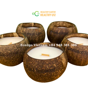 Tazón de vela de coco natural-Cera de soja perfumada-Venta al por mayor ecológica de Vietnam - Product Image 2