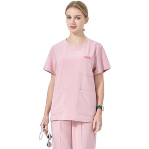 Bata de laboratorio sedosa para hospital de verano, bata de farmacia, abrigo de consulta antiestático, cintura con lengüeta, doble función para hombres y mujeres - Product Image 1