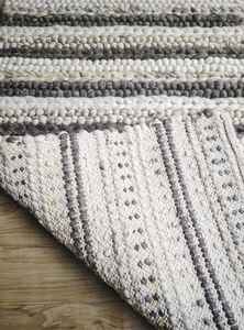 พรมขนสัตว์นิวซีแลนด์และผ้าฝ้ายคุณภาพสูง งานแฮนด์เมด ลายสัมผัสแบบนามธรรม ขนสั้น - Product Image 3