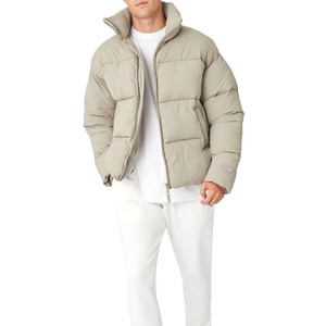 Custom Logo Canvas Men's Winter Puffer Jacket-High Quality Hooded Breathable <b>Windproof</b> Casual Fashion - Product Image 6