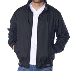 Veste de sport pour homme, design et couleur personnalisés, noire, col rabattu, fermeture éclair, en cuir, style streetwear décontracté - Product Image 1