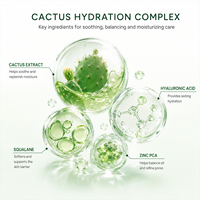 Ensemble de soins de la peau 3-en-1 personnalisé à la cactus pour affiner les pores (avec squalane et acide hyaluronique) Convient aux peaux sensibles