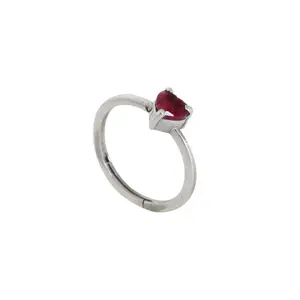Silver Heart-Cut Ruby <b>Ring</b> <b>for</b> <b>Women</b> Rhodium Plated Emerald Cut Emerald White Yellow Platinum <b>Set</b> Various Colors Gold Gift - Product Image 4