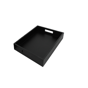 Bandeja de servicio personalizable de madera de bambú y metal de hierro, diseño de doble oreja para Hotel y comedor en casa, comida, té/café, uso en la cocina - Product Image 6