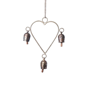 Carillon éolien moderne en forme d'étoile dorée Décoration d'arbre de Noël avec 4 cloches Carillon trois étoiles Cloches suspendues artisanales écologiques - Product Image 3