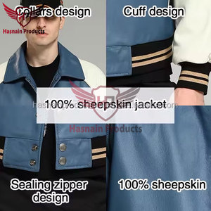 Veste de moto d'hiver pour hommes, élégante, personnalisée, en cuir véritable de haute qualité, broderie de capuche à col montant, vêtements d'extérieur personnalisés pour motocyclistes - Product Image 4