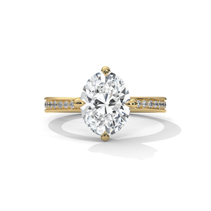 Bague de fiançailles et de mariage en or blanc 14 ct 18 ct avec diamant solitaire ovale - Product Image 1