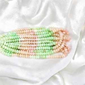 Inde approvisionnement en gros rose vert ombré bonbons opale lisse Rondelle perles 7mm & 10mm pierre brin de pierres précieuses pour la fabrication de bijoux - Product Image 2