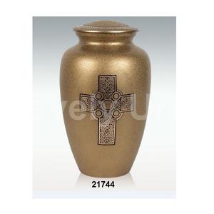 Urnas cruzadas grabadas para cenizas humanas, urnas grandes para mujeres adultas para el hogar o el entierro, urna dorada - Product Image 1