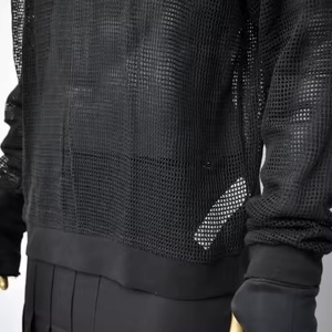 เสื้อยืดตาข่ายสำหรับฟิตเนสไซส์ใหญ่พิเศษแห้งเร็วน้ำหนักเบาดีไซน์แบบตาข่ายพร้อมสายสะพายไหล่ปล่อยคอลูกเรือไซส์ใหญ่พิเศษสไตล์ฤดูร้อน - Product Image 6