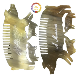 Vietnam rustique corne peigne fait à la main naturel buffle poli artisanat accessoire décoratif Eco Souvenir cadeau Unique - Product Image 6