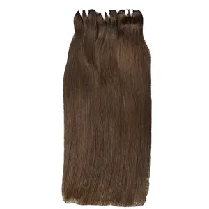 Penjualan paling laris ekstensi rambut Vietnam mentah rambut Virgin tanpa diproses Vendor rambut grosir kain berwarna bundel lurus untuk membuat W