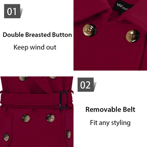 Nuevo Abrigo de Lana para Mujer, Elegante y Cálido, con Forro de Poliéster, de Alta Calidad, con Cinturón Extraíble - Product Image 5