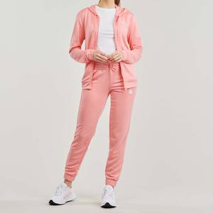 Nuevo estampado de Color sólido 100% algodón transpirable Zip Sweatsuit Set mujeres Stand Front Heavyweight Winter Sporty Hoodie Jogger - Product Image 1