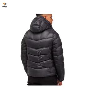 Fabricant OEM pakistanais conception de haute qualité OEM vente en gros hommes chaud matelassé rembourrage personnalisé duvet veste verte à capuche pour l'extérieur - Product Image 6