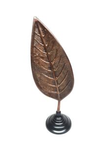 Customized Handcrafted Aluminum Leaf Sculpture With Base and Natural Brass Finishing for Sale at Low Price - Product Image 2