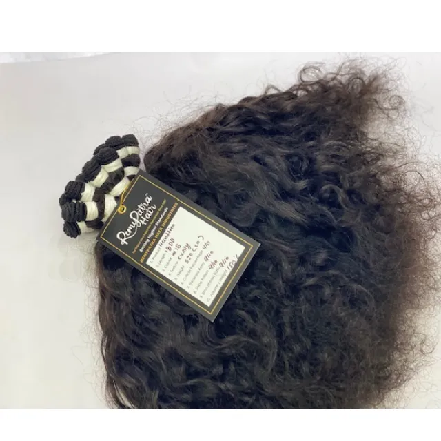INDIAN RAW DEEP CURLY TEMPLE SINGLE DONOR HAIR 100% RAW WITH CUTICLES ALIGNED IN GOOD PRICE