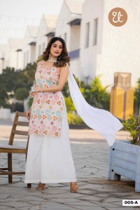 Ropa de fiesta de invierno festiva para mujer, elegante y moderna, de primera calidad, bordado Chinon, tela Salwar Kameez Georgette, suministro al por mayor - Product Image 4