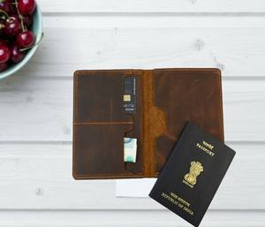 Wholesale Custom Real Leather Travel Passport & <b>Wallet</b> RFID Credit <b>Card</b> <b>Holder</b> - Product Image 3