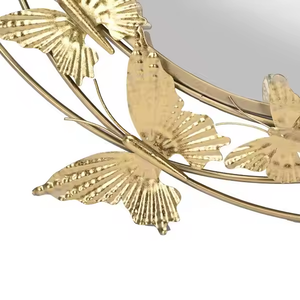 Espejo de pared de metal personalizado con marco de mariposa elegante y elegante diseñado en antigüedad para decoración del hogar disponible - Product Image 2