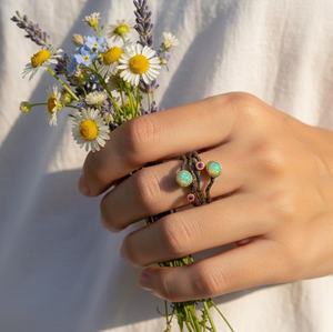 แหวนเงินแท้ชุบโรเดียม ดีไซน์กิ่งไม้ประดับโอปอลไฟ งานแต่งงาน เครื่องประดับหรูหรา สวมใส่ได้ทุกวัน แรงบันดาลใจจากธรรมชาติ คลาสสิกเหนือกาลเวลา - Product Image 2