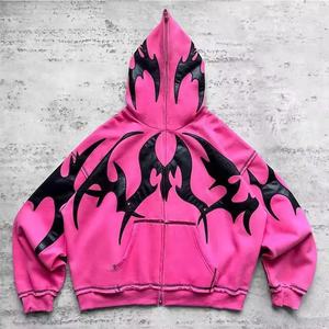 ผู้จัดจำหน่ายเสื้อผ้าสตรีทแวร์ราคาส่ง รับผลิตป้ายสินค้าและแบรนด์ส่วนตัว เสื้อฮู้ดดี้ผ้าฝ้าย 100% ลายกราฟิกพิมพ์ลาย ซิปหน้า ทรงยูนิเซ็กซ์ สำหรับฤดูใบไม้ร่วง - Product Image 1