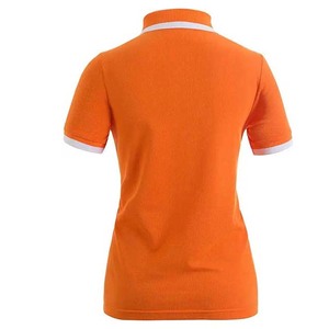 <b>Orange</b> Color With White Trim Women's Clothing <b>Polo</b> Shirts Cotton Material Breathable - Product Image 2