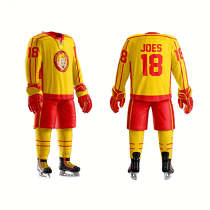 Nouvel uniforme d'équipe de hockey sur glace par sublimation, vente en gros, uniforme de hockey sur glace vert et noir, y compris maillot, chaussettes et pantalon - Product Image 2