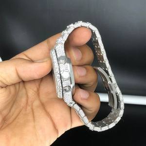 Personalizado VVS Moissanite Diamond Chronograph Iced Out Hip Hop Reloj de pulsera Hip Hop Bling Moda de lujo para hombres al mejor precio - Product Image 3