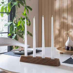 Portavelas de madera y soportes para decoración del hogar, linternas y tarros elegantes para centro de mesa de sala de estar - Product Image 3