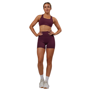 Shorts de sport respirants pour femmes, taille haute, couleur unie, taille élastique, séchage rapide, polyester et élasthanne, logo personnalisé, style sportif - Product Image 1