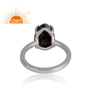 Vente chaude Fine Sterling Silver Naturel Mojave Cuivre Bumblebee Turquoise Gemstone Bague Empilable Fabricant de Bijoux - Product Image 4