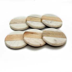 Posavasos Cuadrados de Madera y Mármol, Artesanía Ecológica, Reutilizables, Hechos a Mano, Estilo Rústico, Personalizables, Artículo Decorativo para Mesa - Product Image 6
