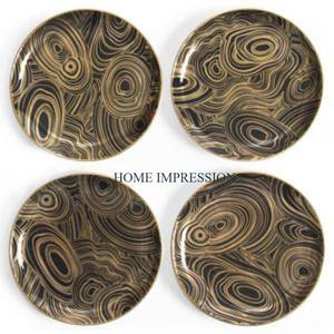 Handmade <b>Gold</b> and White Color Table Decoration Kitchen Coasters Superior Quality Different Shape Solid Marble <b>Placements</b> Coaster - Product Image 4