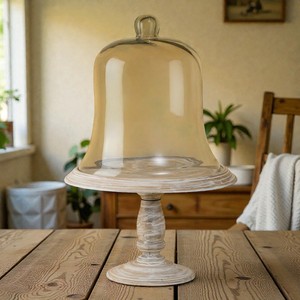 Campana de Cristal Redonda Hecha a Mano con Base de Madera Antiadherente, Herramientas para Pasteles, para Exhibición de Alimentos, Decoración de Mesa para Bodas, Fiestas, Uso en Restaurantes - Product Image 5
