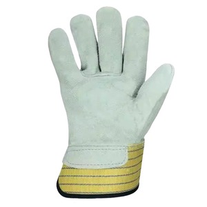 Guantes de aparejo de cuero de vaca canadiense de alta calidad, guantes de seguridad para el trabajo de jardinería Industrial de alta resistencia para hombres para pesca - Product Image 2