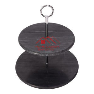 แท่นวางเค้กหินอ่อนหินอ่อนสำหรับแสดงเค้กหินอ่อนสี Wqhite บริสุทธิ์ - Product Image 4