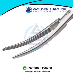 Fórceps de sujeción Parker Kerr Abrazadera Tornillo curvo Junta Longitudinal Serraciones 255mm Instrumentos quirúrgicos - Product Image 5