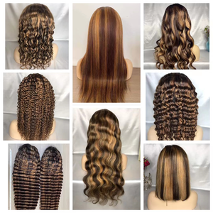 Pelo virgen brasileño sin pegamento Piano Color Body Wave peluca rubia con cabello humano de color marrón degradado pelucas delanteras de encaje precortadas - Product Image 4