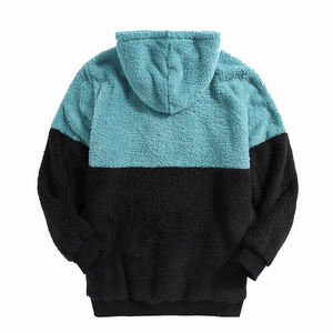Sweat à capuche Sherpa pour homme, surdimensionné, en molleton d'hiver uni, 100% coton, demi-zip, lourd, respirant, streetwear personnalisé - Product Image 6