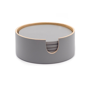 Handcrafted Minimalist style round spun <b>bamboo</b> coaster with holder for party table decor restaurant bar from Vietnam - Product Image 3